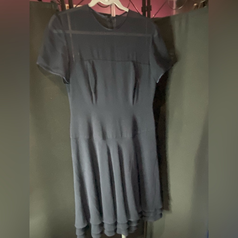Melinda Eng Gray Sheath Midi Dress for Work